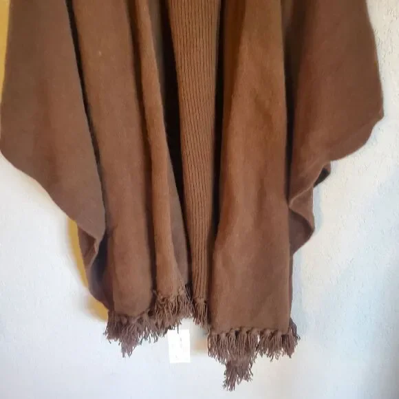 Ruth Huffman American Buffalo Hair Natural Brown Fringed Soft Shawl One Size New